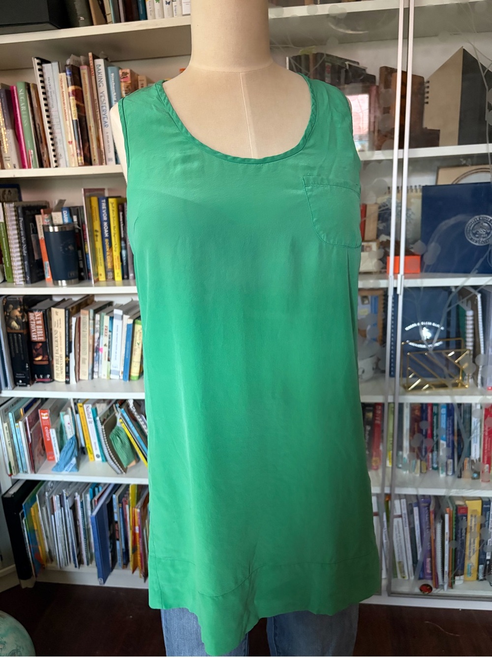 Long tunic silk top